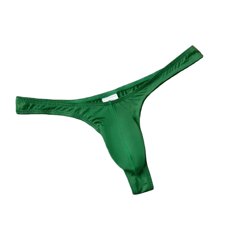 Men's Sleek Mini Thong Underwear with U-Convex Pouch in Green