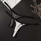 Men's Stylish Low-Rise Bikini T-Back Thong Underwear with Contoured Pouch
