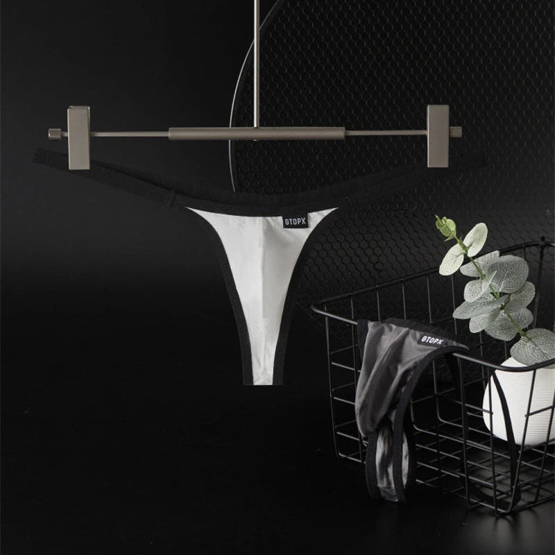 Men's Stylish Low-Rise Bikini T-Back Thong Underwear with Contoured Pouch