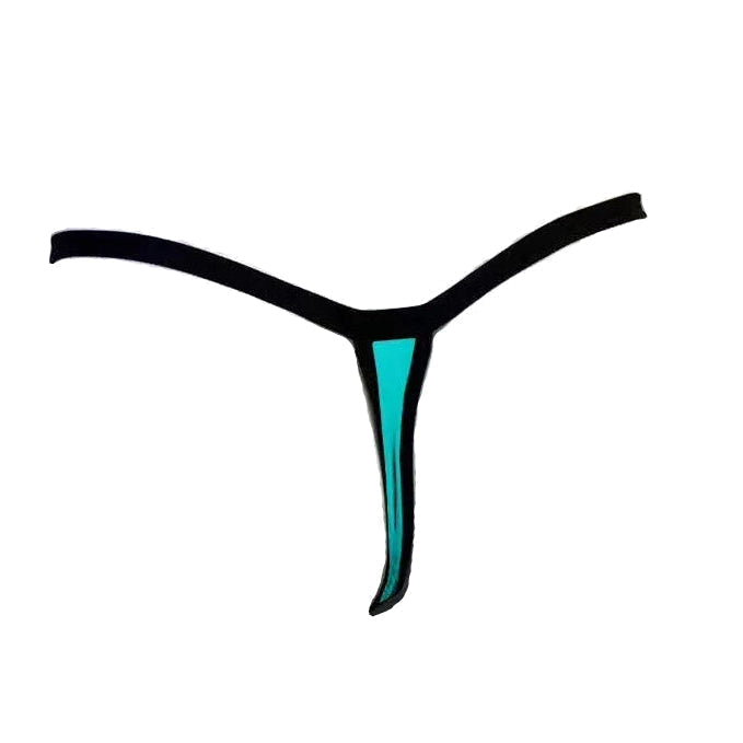 Men's Stylish Low-Rise Bikini T-Back Thong Underwear with Contoured Pouch in Blue