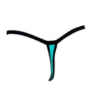 Men's Stylish Low-Rise Bikini T-Back Thong Underwear with Contoured Pouch in Blue