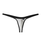 Men's Stylish Low-Rise Bikini T-Back Thong Underwear with Contoured Pouch in White