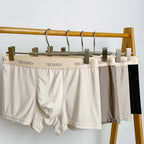 Men's Stylish Mid-Rise Ice Silk Boxer Briefs Underwear with Contoured Front