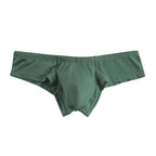 Men's Thin Low-Rise Stretch Comfortable Briefs Underwear with Contoured Pouch in Dark Green