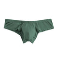 Men's Thin Low-Rise Stretch Comfortable Briefs Underwear with Contoured Pouch in Dark Green