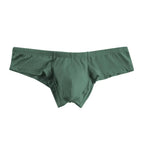 Men's Thin Low-Rise Stretch Comfortable Briefs Underwear with Contoured Pouch in Dark Green
