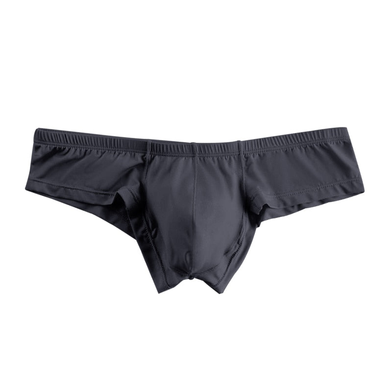 Men's Thin Low-Rise Stretch Comfortable Briefs Underwear with Contoured Pouch in Gray
