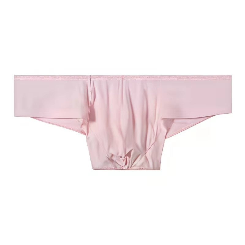 Men's Thin Low-Rise Stretch Comfortable Briefs Underwear with Contoured Pouch in Light Pink