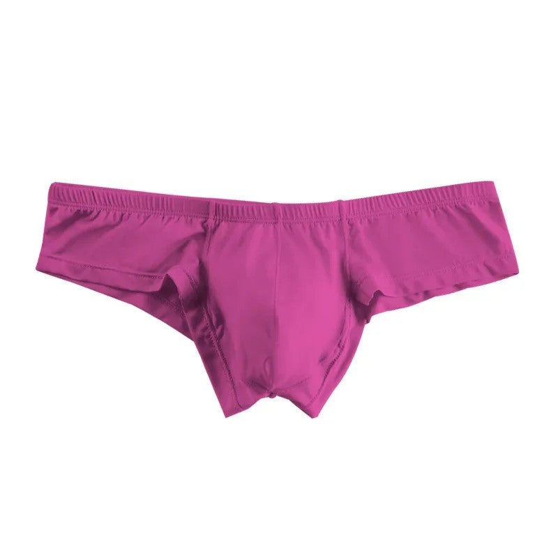 Men's Thin Low-Rise Stretch Comfortable Briefs Underwear with Contoured Pouch in Rose