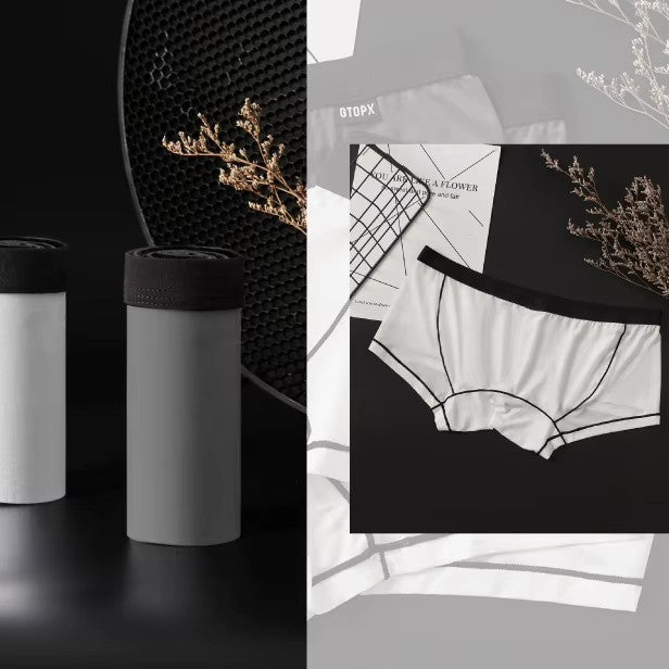Men's Ultra Thin Ice Silk Boxer Briefs Underwear with U-Pouch Design