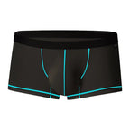 Men's Ultra Thin Ice Silk Boxer Briefs Underwear with U-Pouch Design in Black