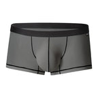 Men's Ultra Thin Ice Silk Boxer Briefs Underwear with U-Pouch Design in Gray