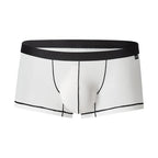 Men's Ultra Thin Ice Silk Boxer Briefs Underwear with U-Pouch Design in White