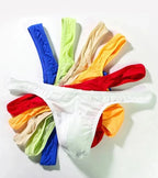 Men's Ultra-Thin Stretch Ice Silk Thong Underwear with Contoured Pouch