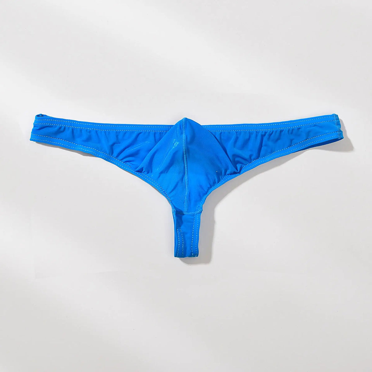 Men's Breathable Ice Silk Thong Underwear with Supportive Pouch in Blue by Urban Tendency