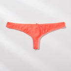 Men's Breathable Ice Silk Thong Underwear with Supportive Pouch in Orange by Urban Tendency