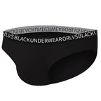 Men's Classic Fit Cotton Blend Briefs Underwear with Supportive Contour Pouch in Black