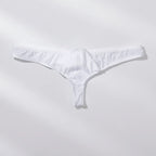 Men's Breathable Ice Silk Thong Underwear with Supportive Pouch in White by Urban Tendency