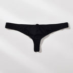 Men's Breathable Ice Silk Thong Underwear with Supportive Pouch in Black by Urban Tendency