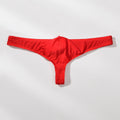 Men's Breathable Ice Silk Thong Underwear with Supportive Pouch in Red by Urban Tendency